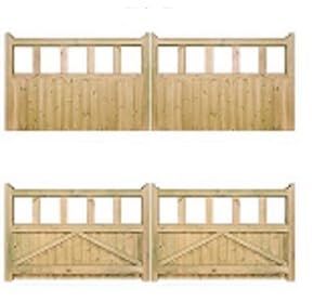 6ft Wooden Cottage TVG Double Driveway Gates
