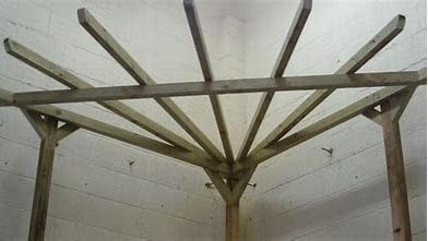 Premium Wooden Corner Pergola Kit – Handcrafted Sculpted Rafters for a Stylish Outdoor Retreat