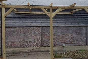 Premium Wooden Lean-to Pergola Kit – Handcrafted Sculpted Rafters for a Stylish Outdoor Retreat