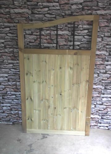Wooden Swan Neck TVG Garden Gate Pedestrian Gate Wooden Pressure Treated 5ft 150cm,wooden garden gate, garden gates wooden, garden gates wooden