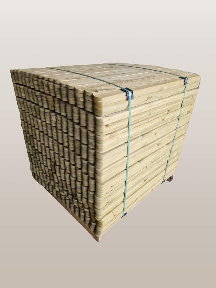 Premium Picket Garden Fencing Pales, Fencing pales UK (Round Top 3 Foot High) (3'' x 3ft)