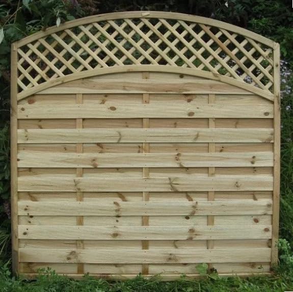 Premium Wooden Garden Fence Panel with Arched Trellis Top – Decorative Privacy Screen for Outdoor Landscaping & Fencing(180 cm Long x 180 cm Wide)