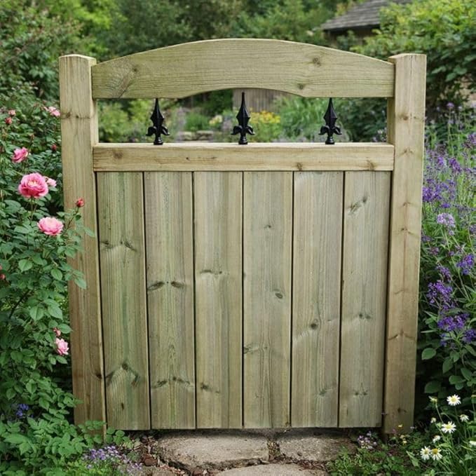 Wooden Garden Dome Gate Pedestrian Gate Wooden Pressure Treated 4ft 120cm