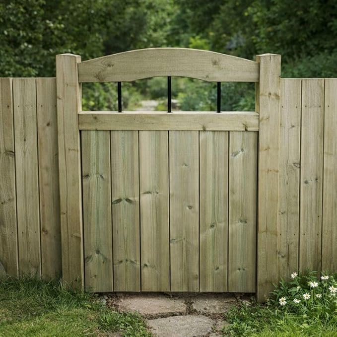 Wooden Garden Doom Gate Pedestrian Gate Wooden Pressure Treated 4ft 120cm