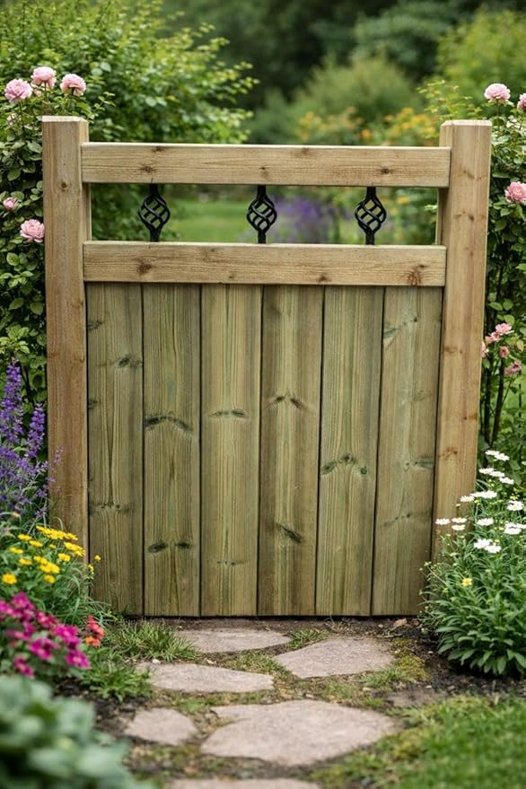 Wooden Garden Gate Pedestrian Gate Wooden Pressure Treated 3ft 90cm