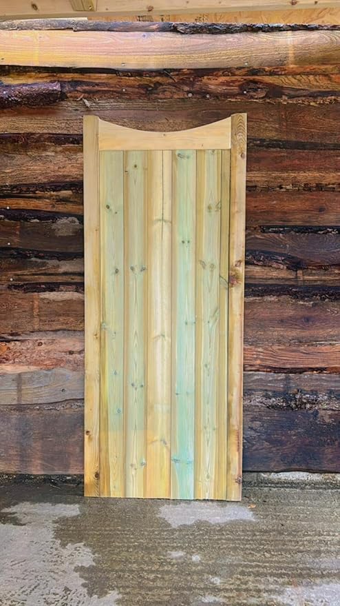 Wooden TVG CURVE NECK Garden Gate Pedestrian Gate Wooden Pressure Treated