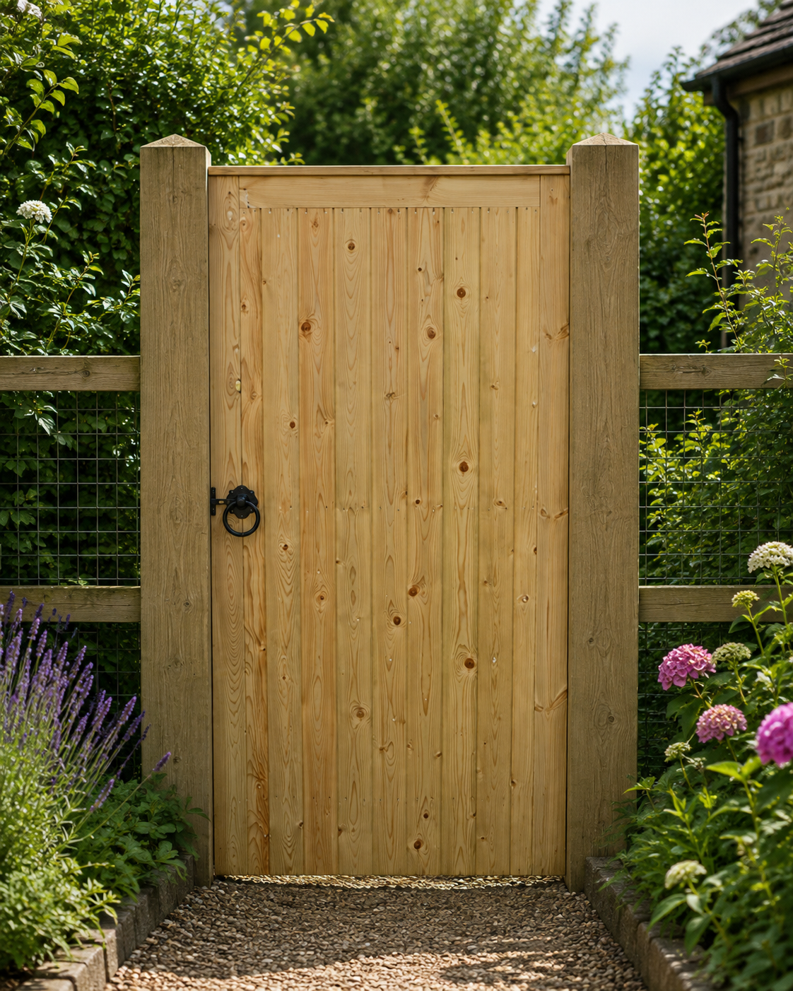 Flat Top TVG Wooden Garden Gate