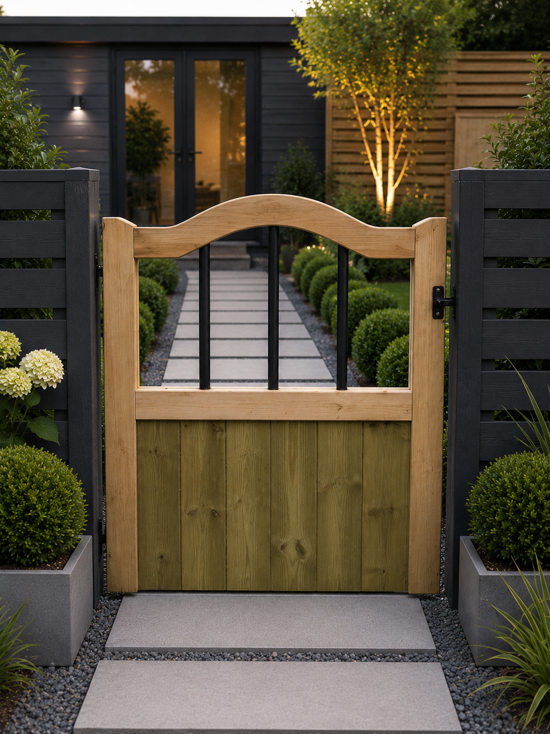 Shoulder Arched Wooden Garden Gate