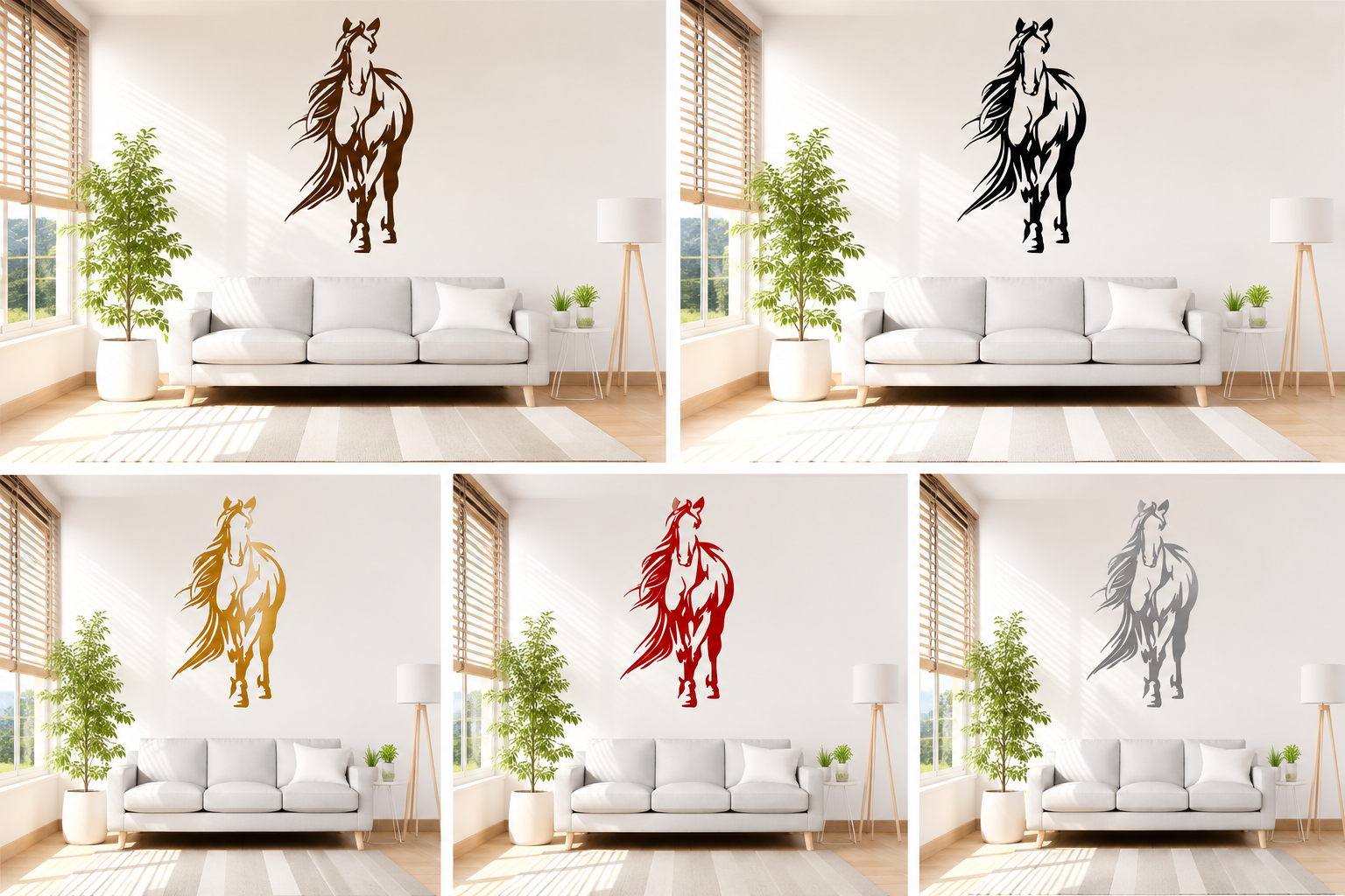 Horse Metal Wall Art – Running Horse Laser Cut Steel Wall Décor | Equestrian Home & Garden Art