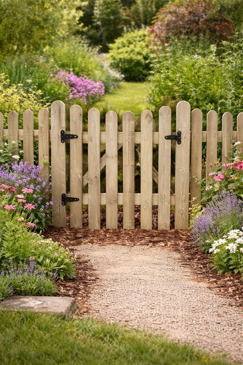 Wooden Garden Under Arch Picket Gate Pedestrian Gate Wooden Pressure Treated 4ft 120cm,Wooden Garden gate, Garden Gates Wooden, Garden Gates Wooden Picket