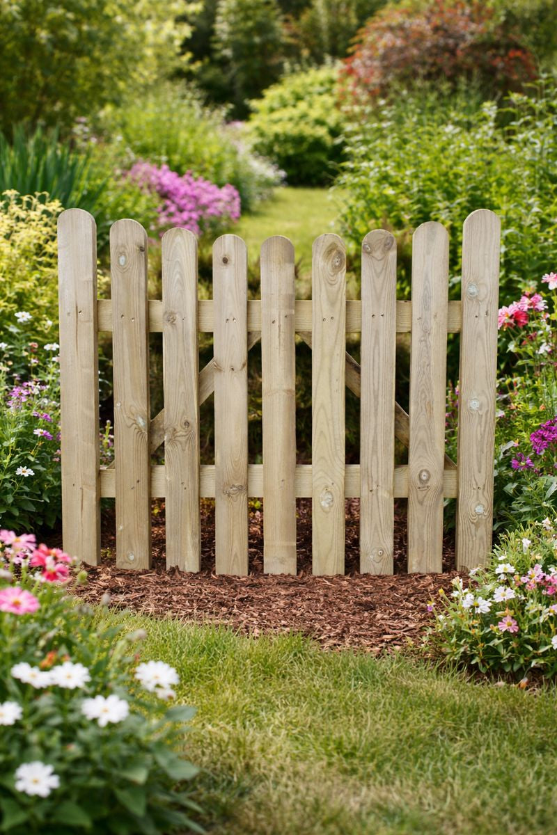Wooden Garden Under Arch Picket Gate Pedestrian Gate Wooden Pressure Treated 4ft 120cm,Wooden Garden gate, Garden Gates Wooden, Garden Gates Wooden Picket