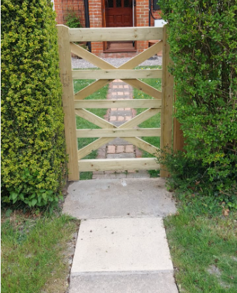 Wooden Cross Brace Garden Gate Pedestrian Pressure Treated 4ft 120cm