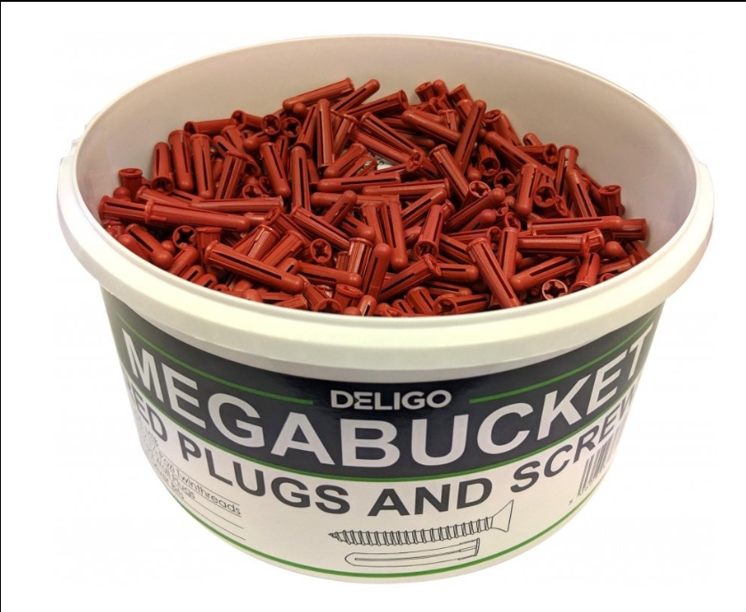 Wallplugs & Woodscrews - Mega Bucket