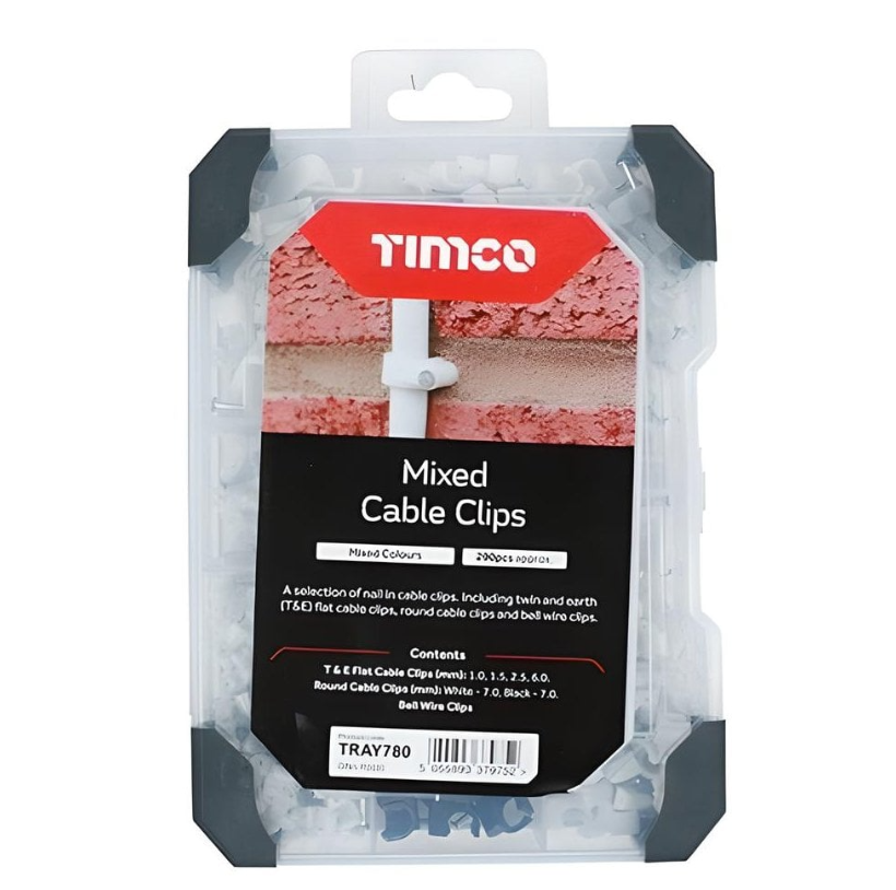 Cable Clips - 290pcs Mixed Tray
