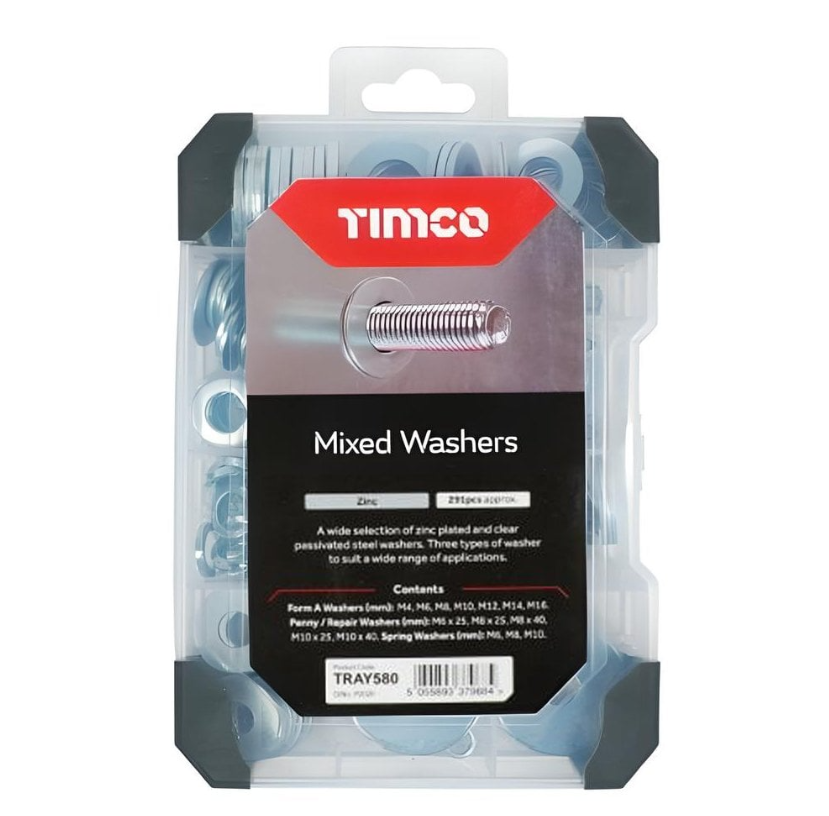 Washers Zinc - 291pcs Mixed Tray