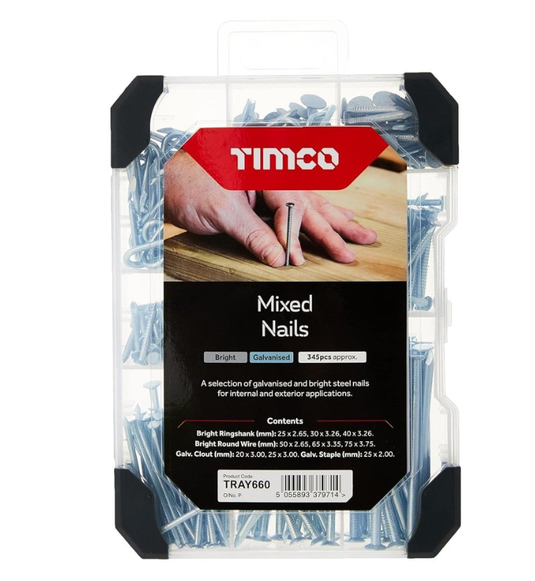 Nails - Galvanised/Bright - 300pcs Mixed Tray