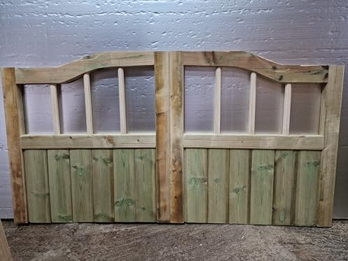Wooden garden Swan Necks driveway gates, garden gates wooden 5ft, Double Driveway Wooden Garden Gates, Tongue Groove swing double wood timber