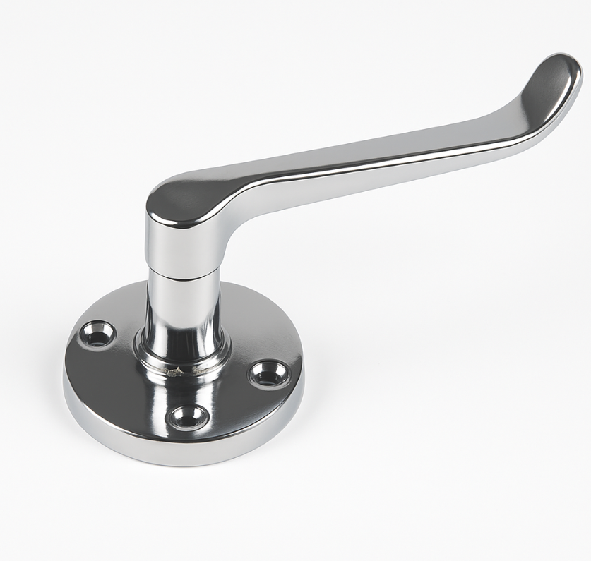 Chrome Lever on Back plate Internal Door Handle Pair