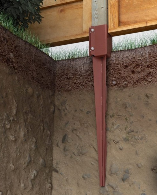 Drive in Post Spike - Bolt Secure - Oxide Red