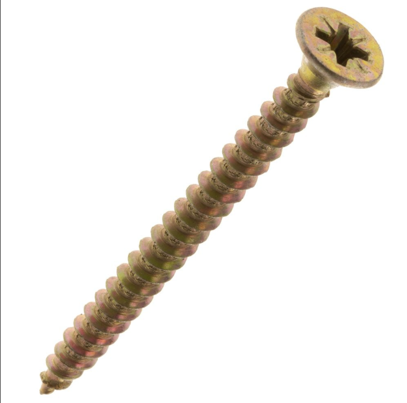 Multi-Purpose Pozi Countersunk Chipboard Screws Yellow