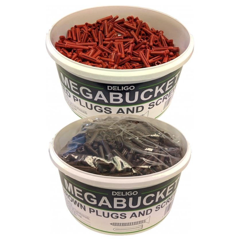 Wallplugs & Woodscrews - Mega Bucket