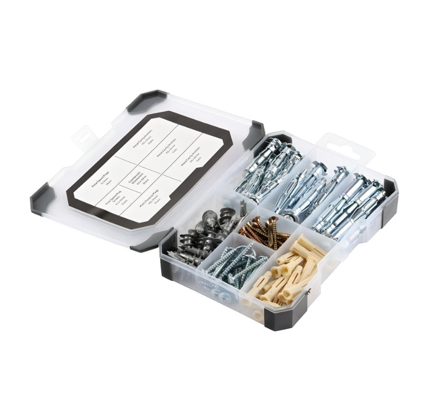 Plasterboard Fixings - 102pcs Mixed Tray