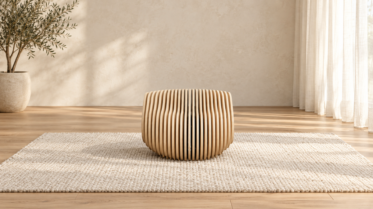 The Contour Sculptural Ribbed Lounge Chair