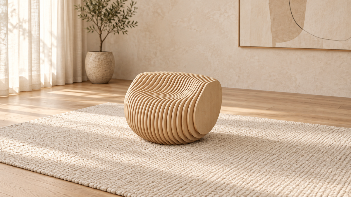 The Contour Sculptural Ribbed Lounge Chair