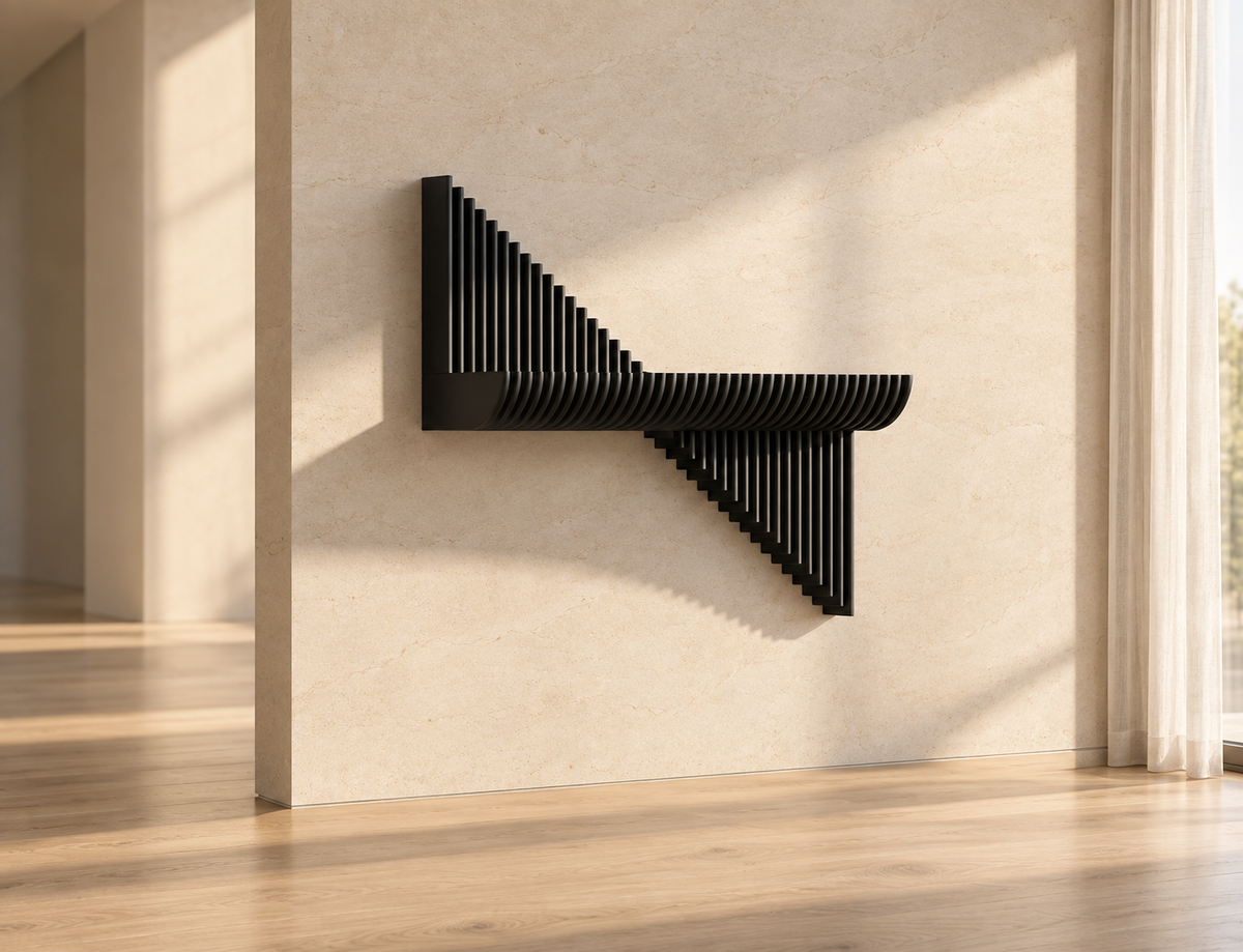 The Axis Shelf — Sculptural Parametric Wall Display