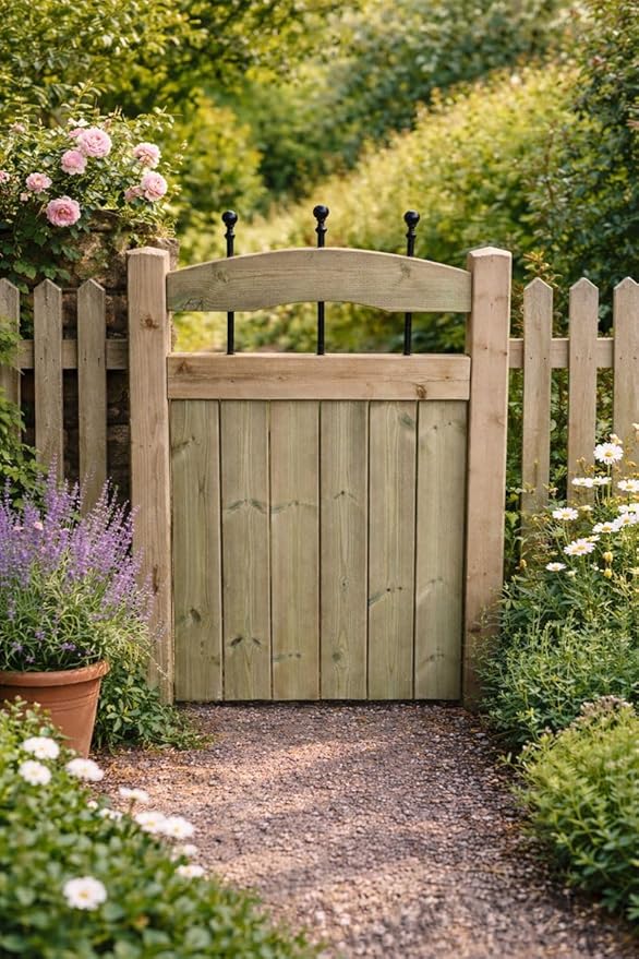 Wooden Garden Doom Gate Pedestrian Gate Wooden Pressure Treated 6ft 180cm
