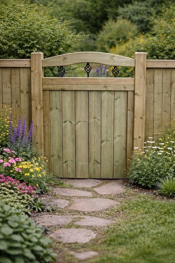 Wooden Garden Doom Gate Pedestrian Gate Wooden Pressure Treated 3FT 90cm