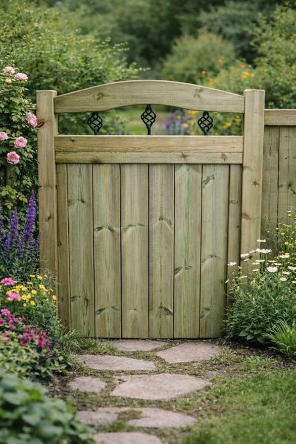 Wooden Garden Doom Gate Pedestrian Gate Wooden Pressure Treated 3FT 90cm
