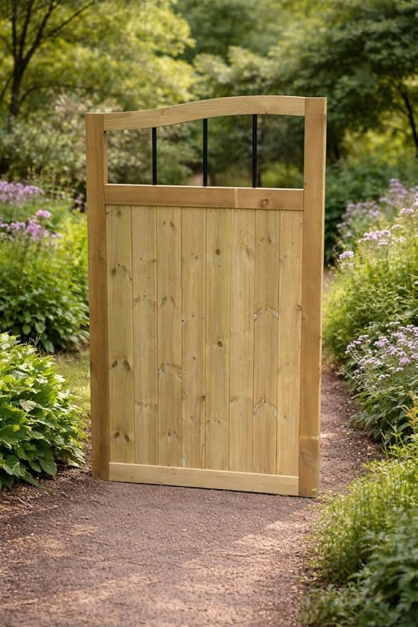 Wooden TVG Swan Neck Garden Gate Pedestrian Gate Wooden Pressure Treated 6ft 180cm,wooden garden gate, garden gates wooden, garden gates wooden