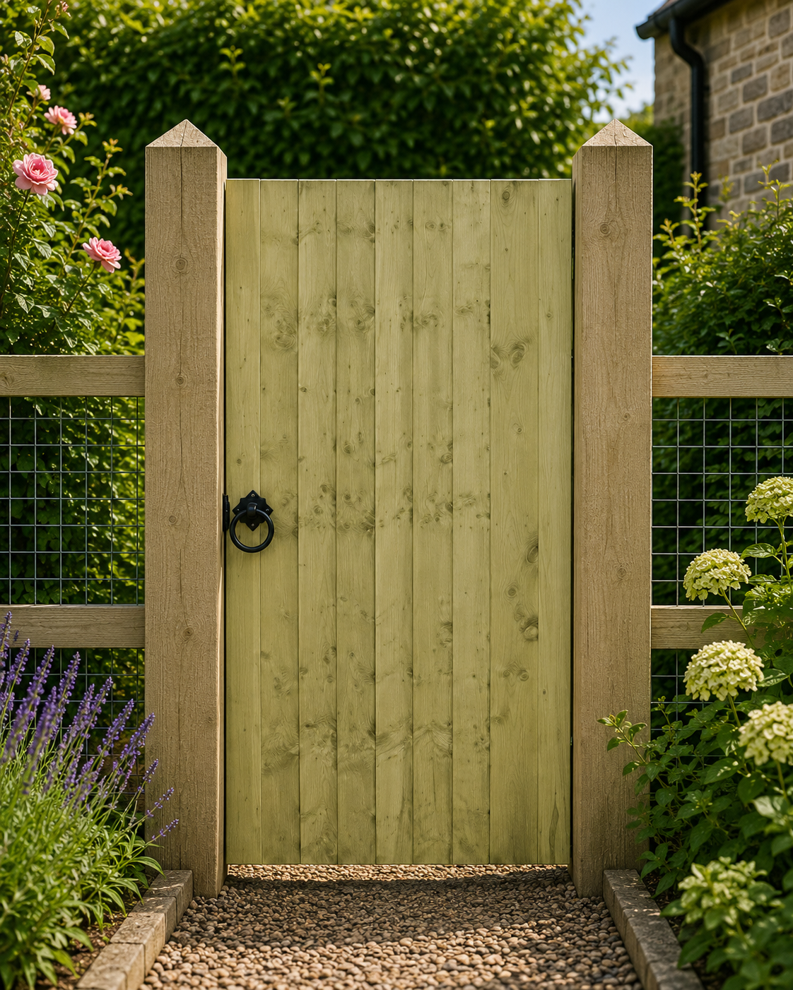 Featheredge Flat Top Wooden Garden Gate