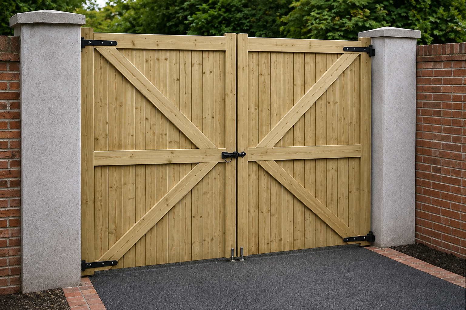 6ft Wooden TVG Double Driveway Gates