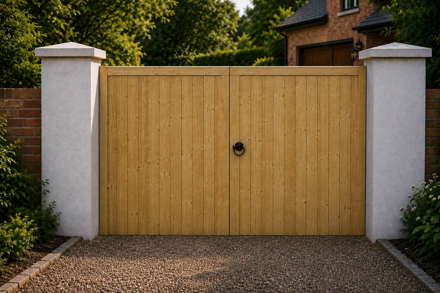6ft Wooden TVG Double Driveway Gates