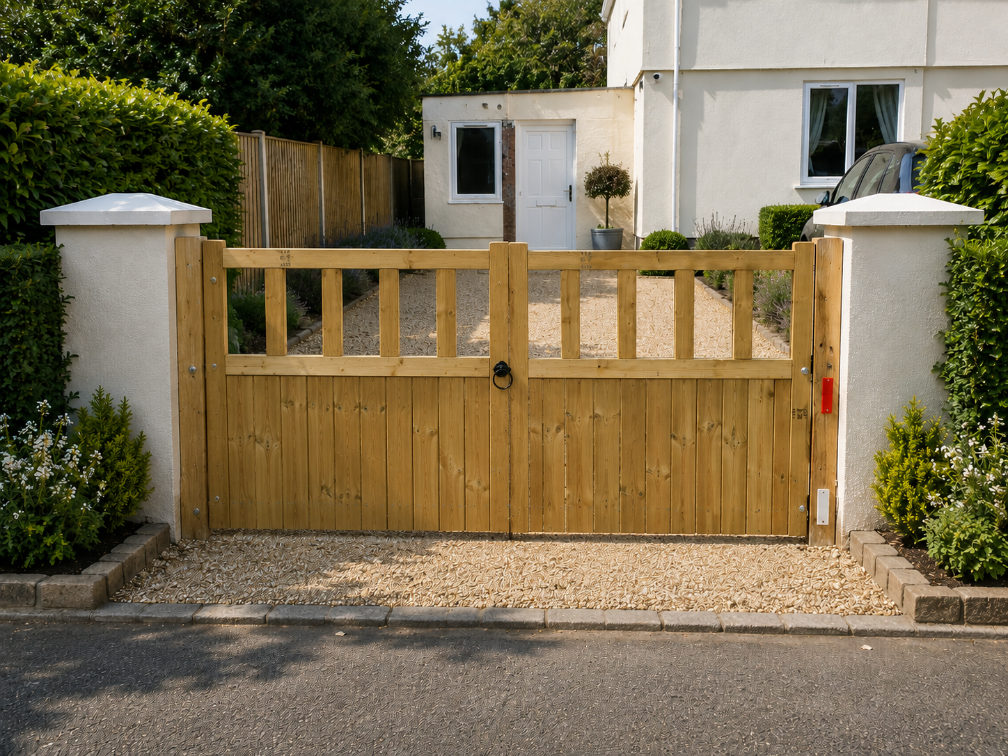6ft Wooden Cottage TVG Double Driveway Gates