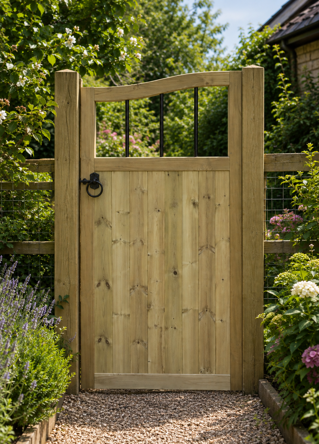 Swan Neck Wooden Garden Gate