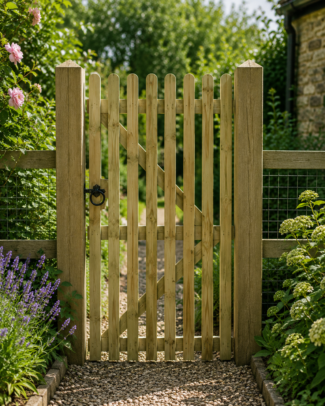 Picket Wooden Garden Gate