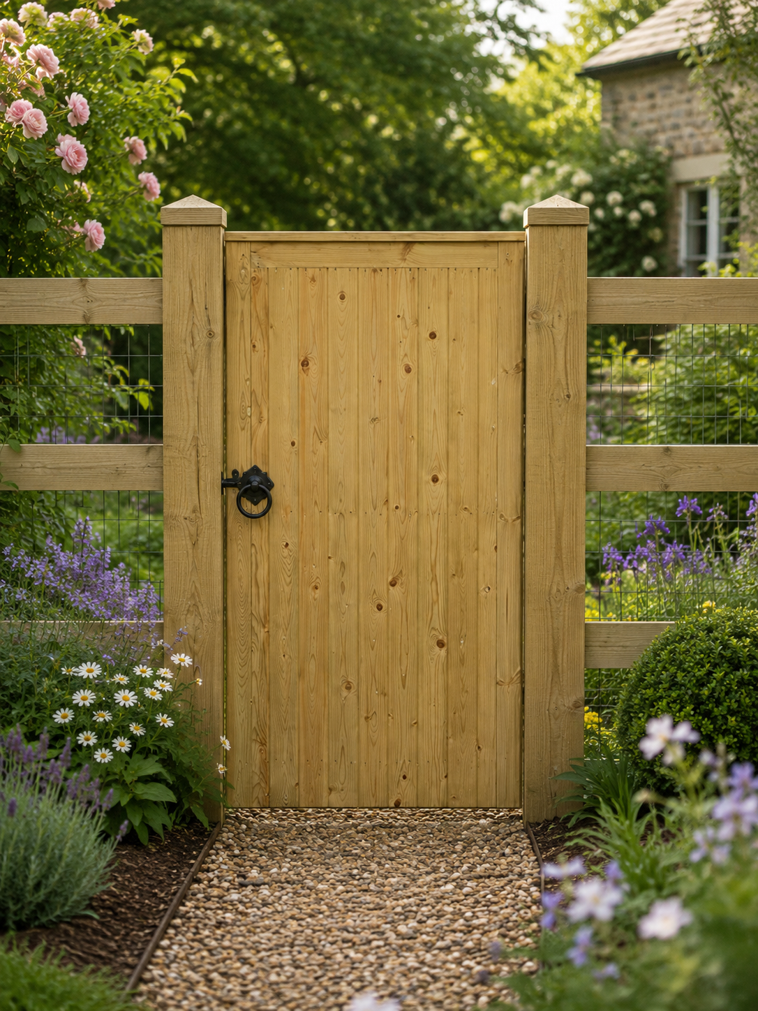 Flat Top TVG Wooden Garden Gate