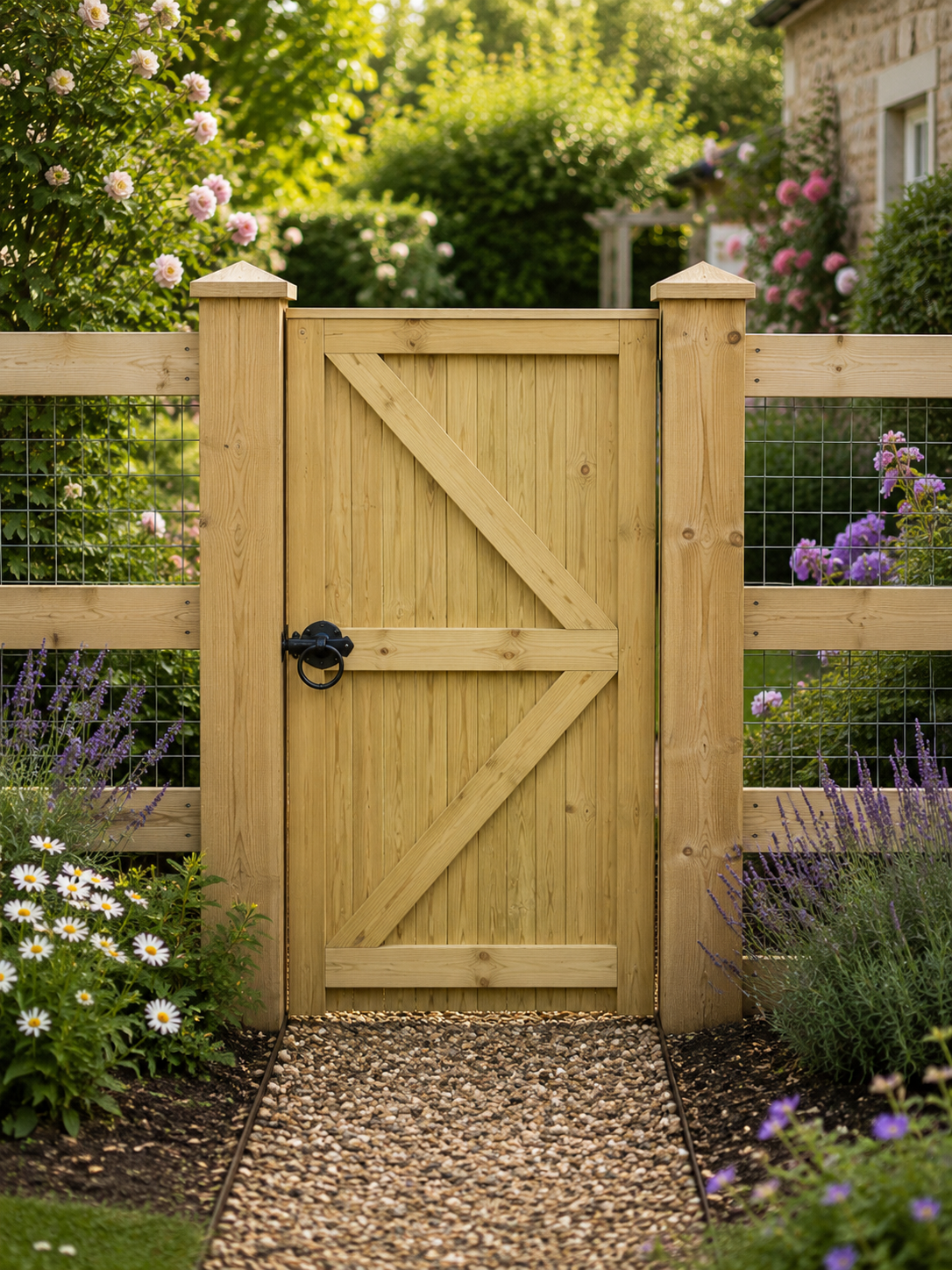 Flat Top TVG Wooden Garden Gate – view 2