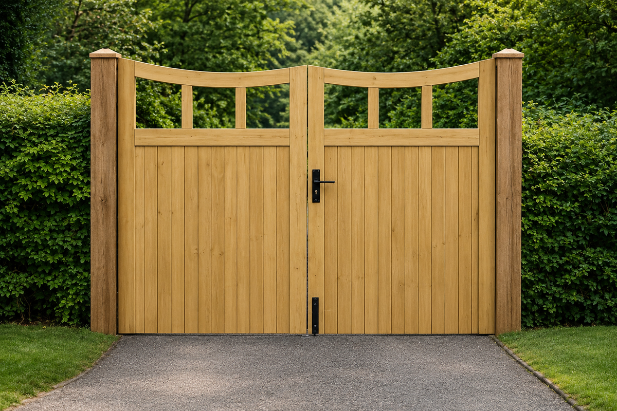 6ft Under Dome Cottage TVG Wooden Double Driveway Gates