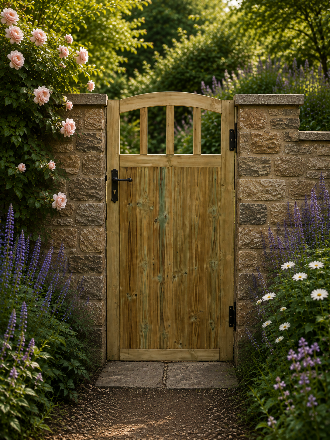 5ft Cottage Dome Top Wooden Garden Gate