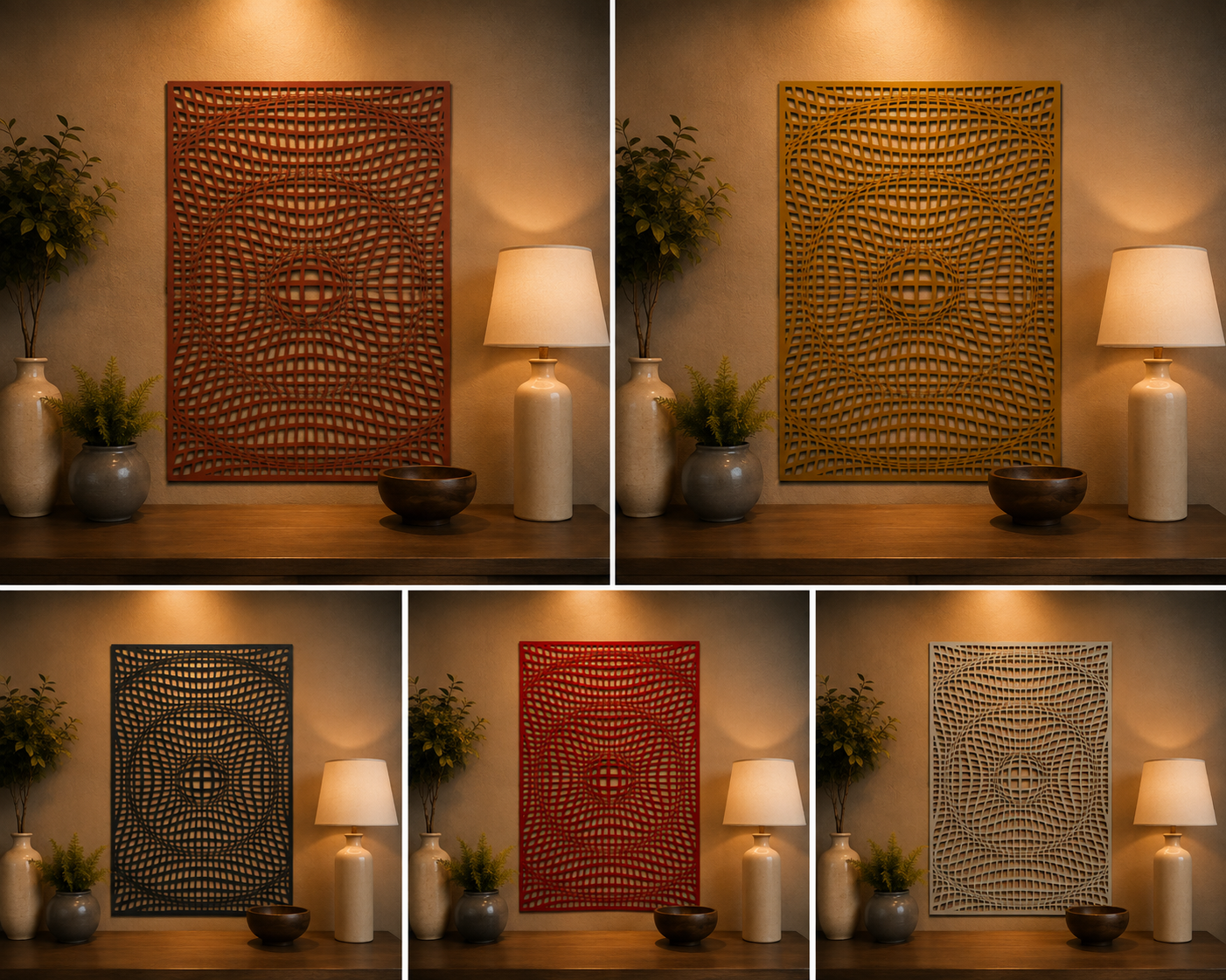 3D Tunnel Optical Illusion Metal Wall Art – Laser Cut Steel Geometric Abstract Wall Décor