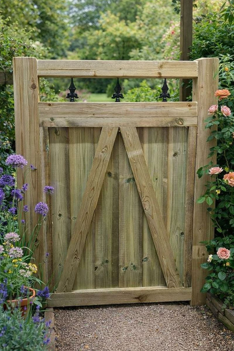 Wooden Garden Gate Pedestrian Gate Wooden Pressure Treated 4ft 120cm