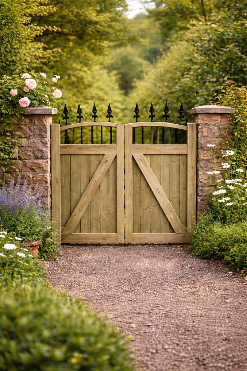 Wooden Driveway Gates: Custom Scandinavian Redwood Farm Gate - Etsy, image size:800x1200