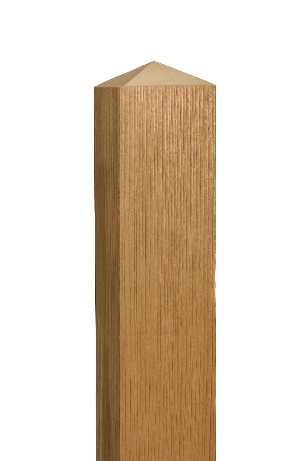 Solid Hardwood Oak Bollards - Oak Post Pyramid Top Fence Gate Post, solid handcrafted Green Oak Bollards Pyramid Top