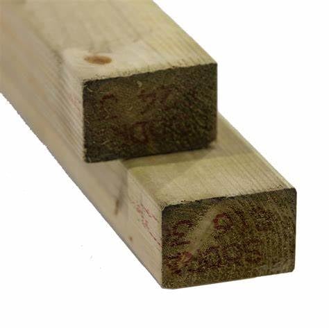 Pressure Treated Timber 4 x 2 Inch (100mmx50mm) Timber 2.4 Metre,Green - Planed Treated Timber, Timber battens 4x2 Inch, Treated Timber 100x50mm 4x2 Inch