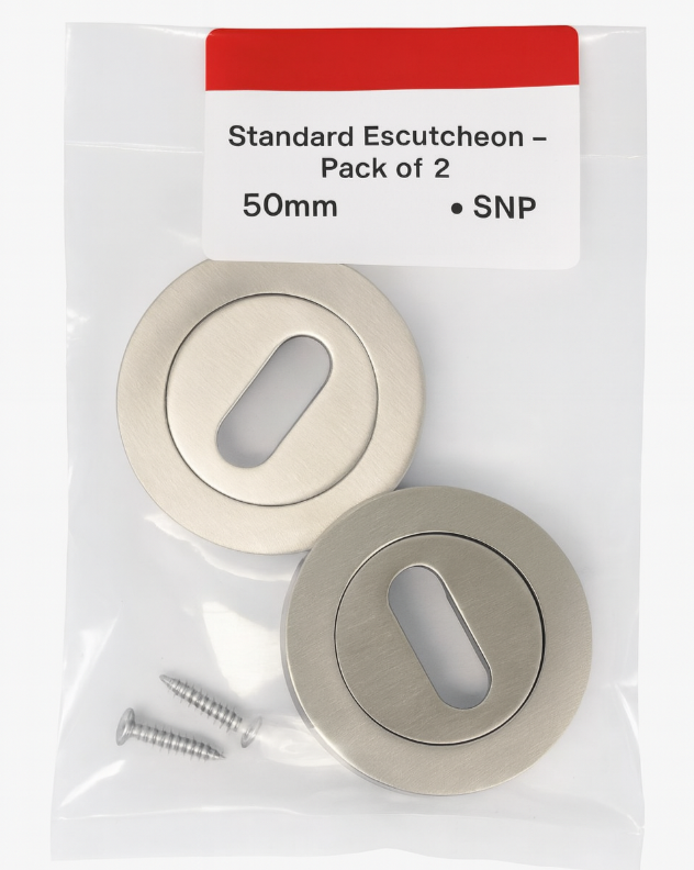 Standard Escutcheon Pack of 2 50 mm Satin Nickel Plate