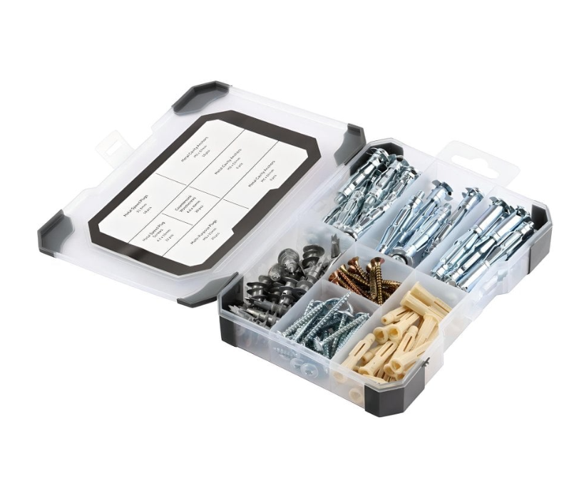 Plasterboard Fixings - 102pcs Mixed Tray